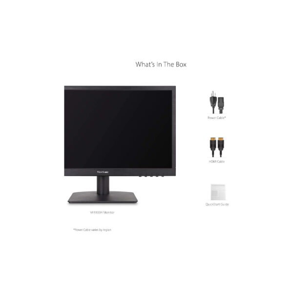 Monitor Office ViewSonic VA1903H 19-Inch WXGA 1366x768p 16:9 Widescreen Monitor with Enhanced View Comfort, Custom ViewModes and HDMI for Home and Office, Black - Image 3