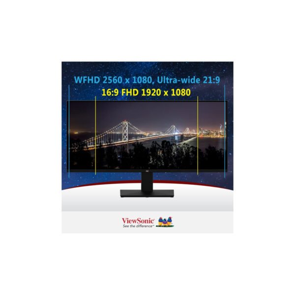 Monitor Gaming ViewSonic VA2932-MHD 29 inches IPS 21:9 WFHD 3 Side 2560 x 1080 Pixels Borderless, HDR10, sRGB 120%, DCR 80M:1, Adaptive Sync, HDMI 1.4x2, DPx1, Speakers for Wide Screen Home and Office use - Image 3