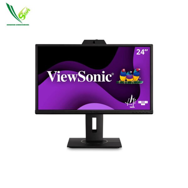 Monitor Gaming ViewSonic VG2440V 24 Inch 1080p IPS Video Conferencing-Monitor with Integrated 2MP-Camera, Microphone, Speakers, Eye Care, Ergonomic Design, HDMI