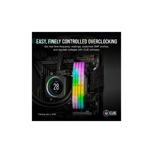 27 RAM Desktop Corsair VENGEANCE RGB DDR5 Black DDR5, 5600MT/s 32GB 2x16GB DIMM, Unbuffered, 40-40-40-77,XMP 3.0, Heatspreader, RGB LED, 1.25V" - Image 3