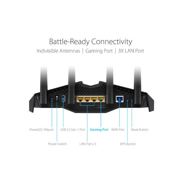 WiFi Router ASUS RT-AX82U (AX5400) Dual Band WiFi 6 Extendable Gaming Router - Image 2
