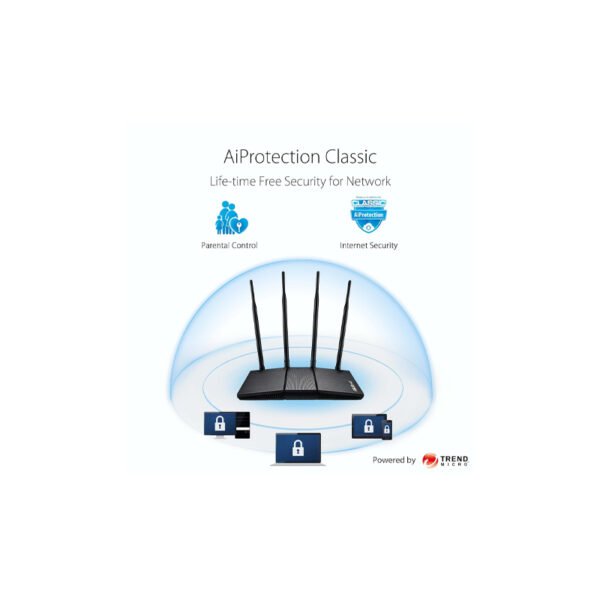 WiFi Router ASUS RT-AX1800HP Dual Band WiFi 6 Extendable Router - Image 2