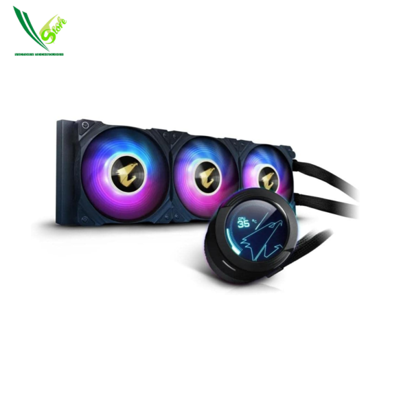 24 Liquid CPU  Gigabyte AORUS WATERFORCE X 360 AIO Liquid CPU Cooler, Rotatable Circular LCD Display with Micro SD Support