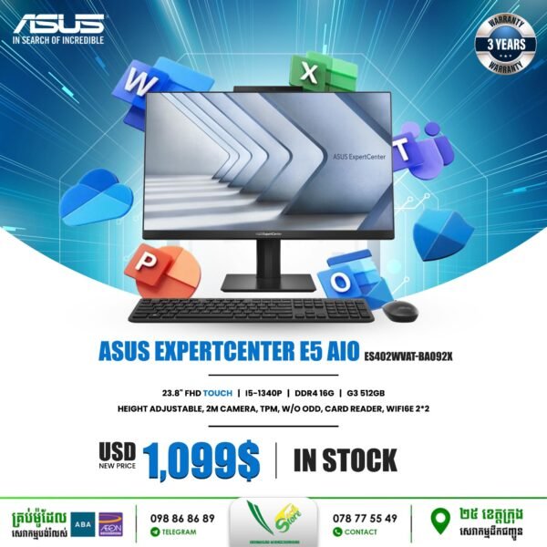 Office Desktop All in One Asus ExpertCenter E5 Aio | ES402WVAT-BA092X (i5-13400\ RAM 16GB\ SSD 512GB\ WiFi 6\ Windows11) - Image 2