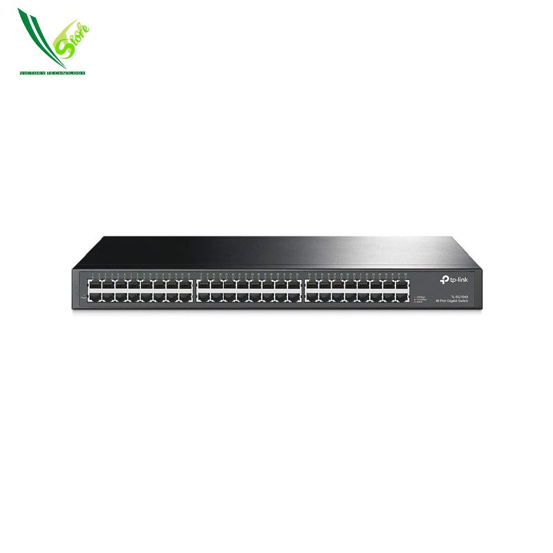TP-Link 48 Port Gigabit Ethernet Switch\ Plug and Play\ Sturdy Metal w/ Shielded Ports\ TL-SG1048\ Black