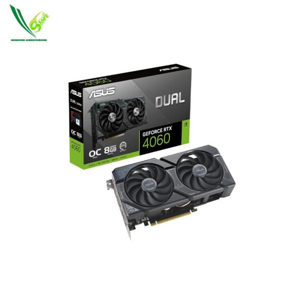 25 ASUS Dual GeForce RTX™ 4060 Ti EVO OC Edition 16GB GDDR6 with two powerful Axial-tech fans and a 2.5-slot design for broad compatibility