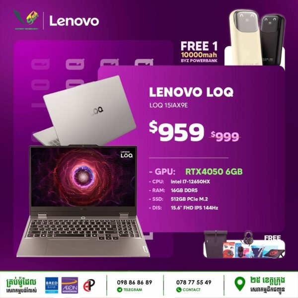 04 Gaming Laptop Lenovo LOQ 15IAX9 (RTX 4050 6GB) - Image 3
