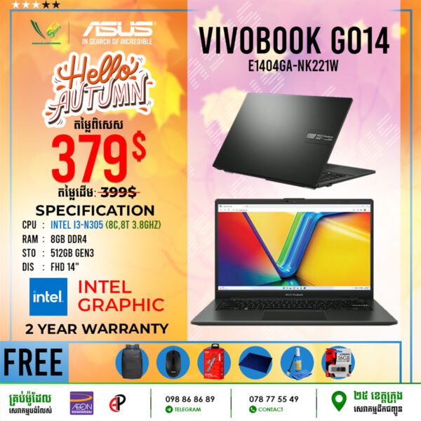 09 Office Laptop Asus Vivobook GO14 | E1404GA-NK370W | NK221W - Image 3
