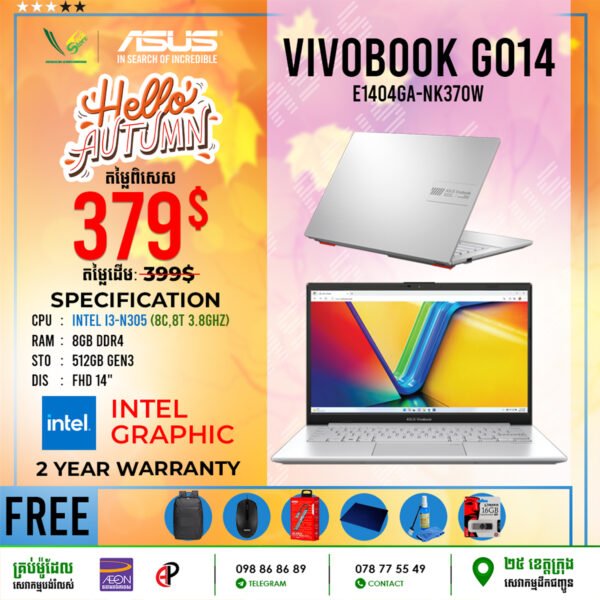 09 Office Laptop Asus Vivobook GO14 | E1404GA-NK370W | NK221W - Image 4