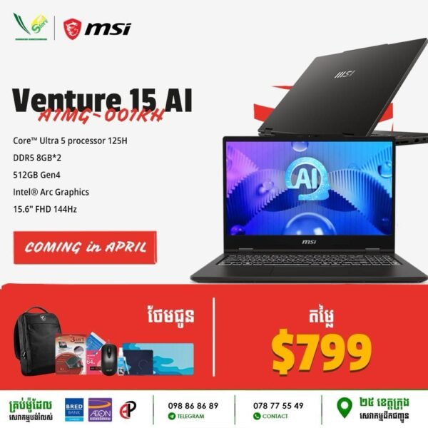 10 Office Laptop MSI Venture 15 AI | A1MG-001KH - Image 3