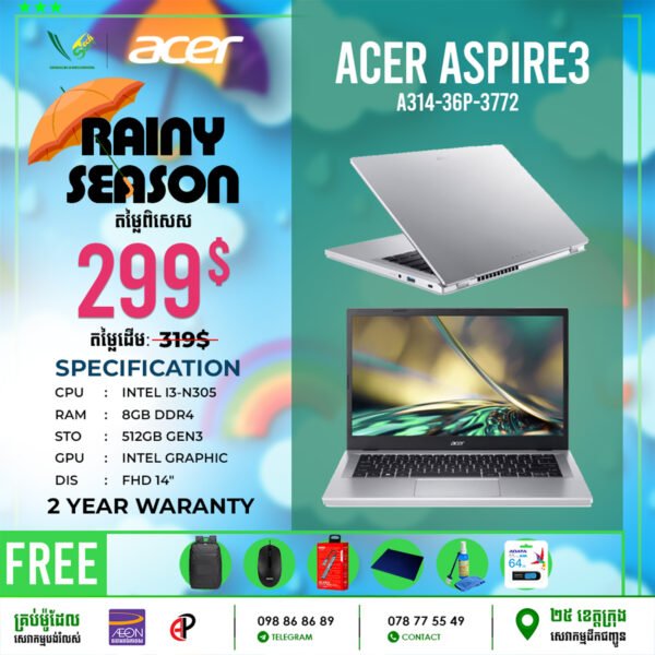 08 Office Laptop Acer Aspire 3 | A314-36P-3772 - Image 3