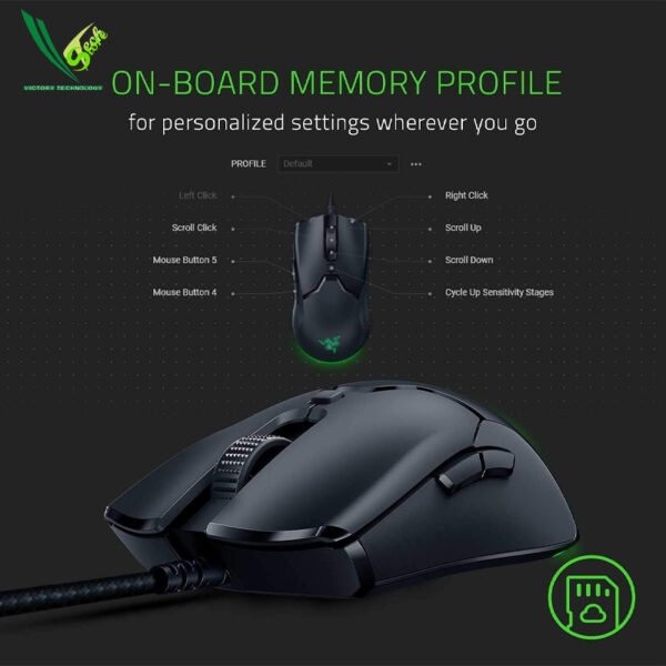 Wired Gaming Mouse Razer Viper Mini for PC/Mac Ultralight 61g, Ambidextrous, Speedflex Cable, 8500 DPI Optical Sensor) - Image 2