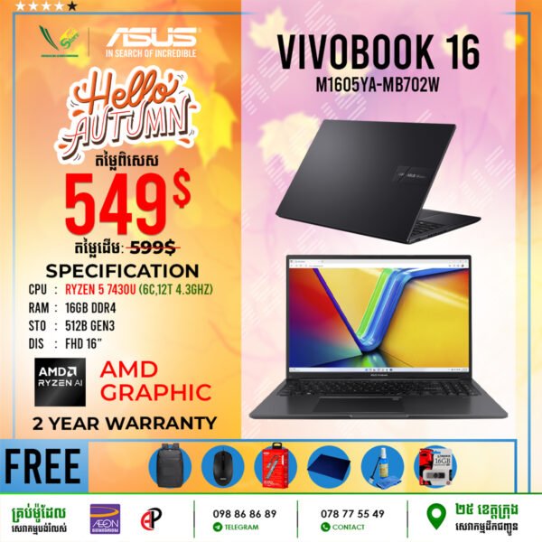 09 Office Laptop Asus Vivobook 16 | M1605YA-MB702W - Image 3