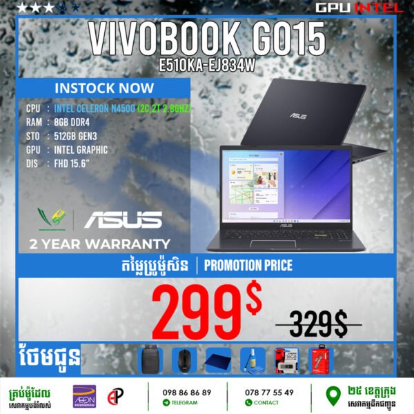 09 Office Laptop Asus Vivobook GO15 | E510KA-EJ834W - Image 3