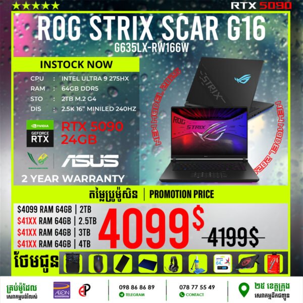 01 Gaming Laptop Asus ROG Scar 16 | G635LX-RW166W (RTX 5090 24GB) - Image 3