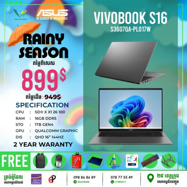 09 Office Laptop Asus VivoBook S16 | S3607QA-PL017W - Image 3