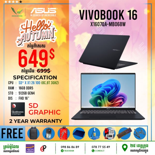 09 Office Laptop Asus Vivobook 16 | X1607QA-MB068W - Image 3