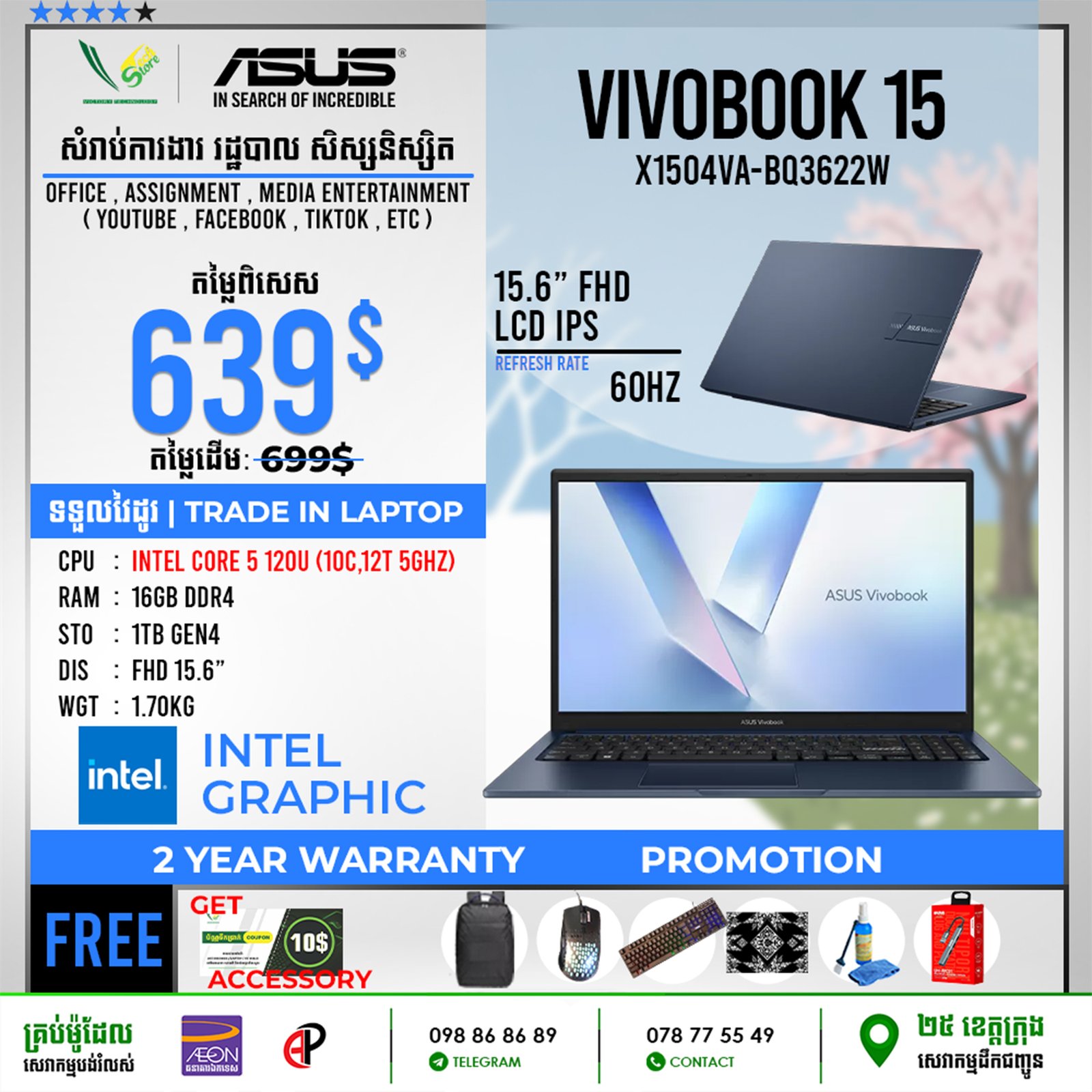 09 Office Laptop Asus Vivobook 15 | X1504VA-BQ3622W - Image 3
