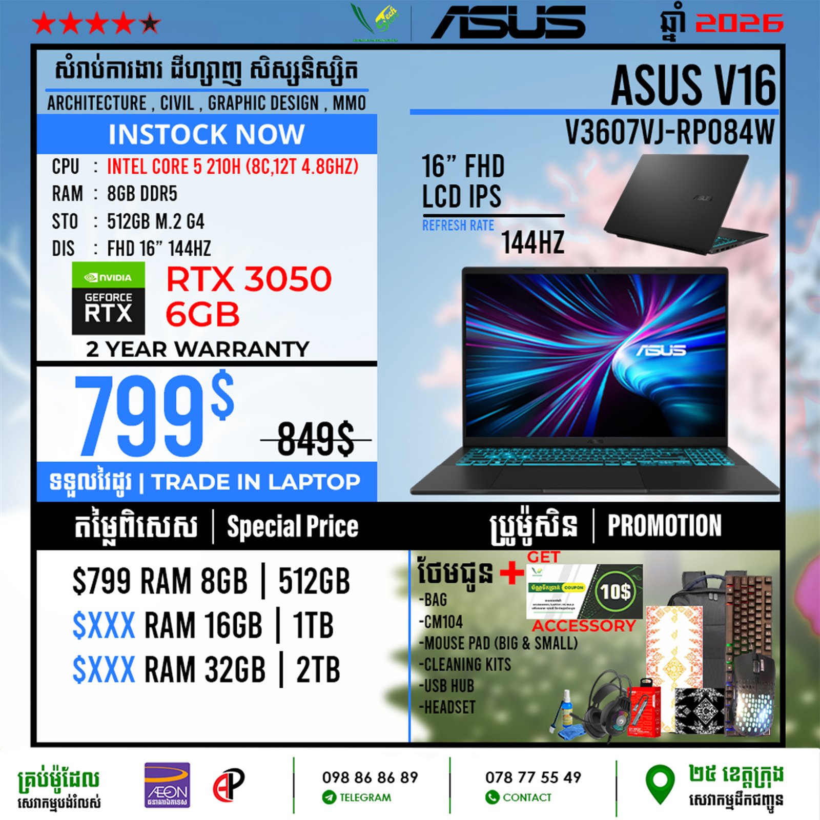 09 Office Laptop Asus V16 | V3607VJ-RP084W - Image 2