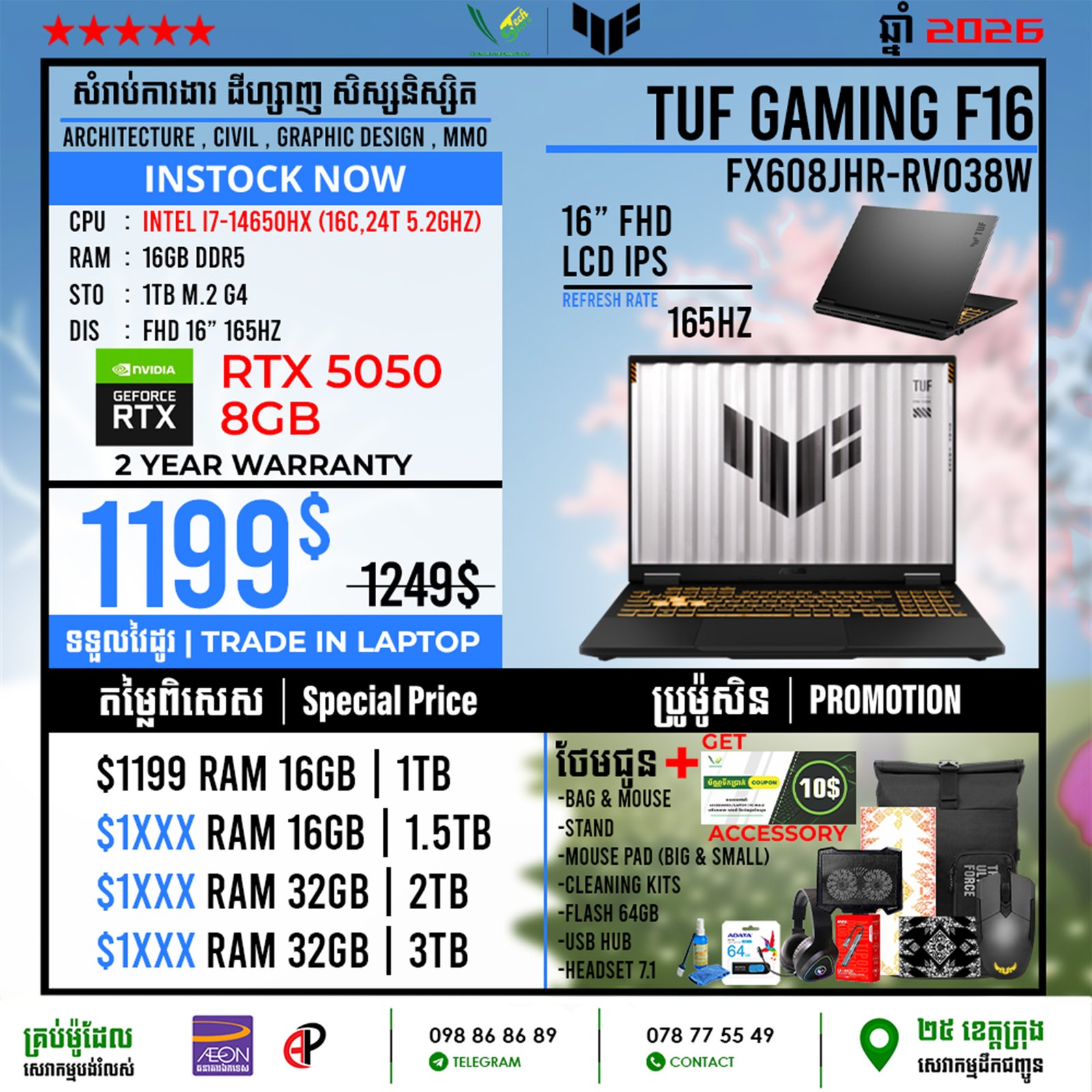 02 Gaming Laptop Asus TUF Gaming F16 | FX608JHR-RV038W - Image 2